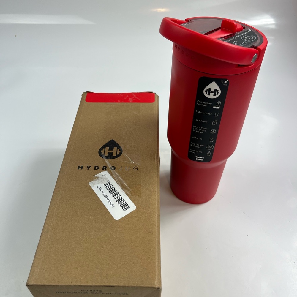 HydroJug  Sport 32oz Bottle Tumbler, Red